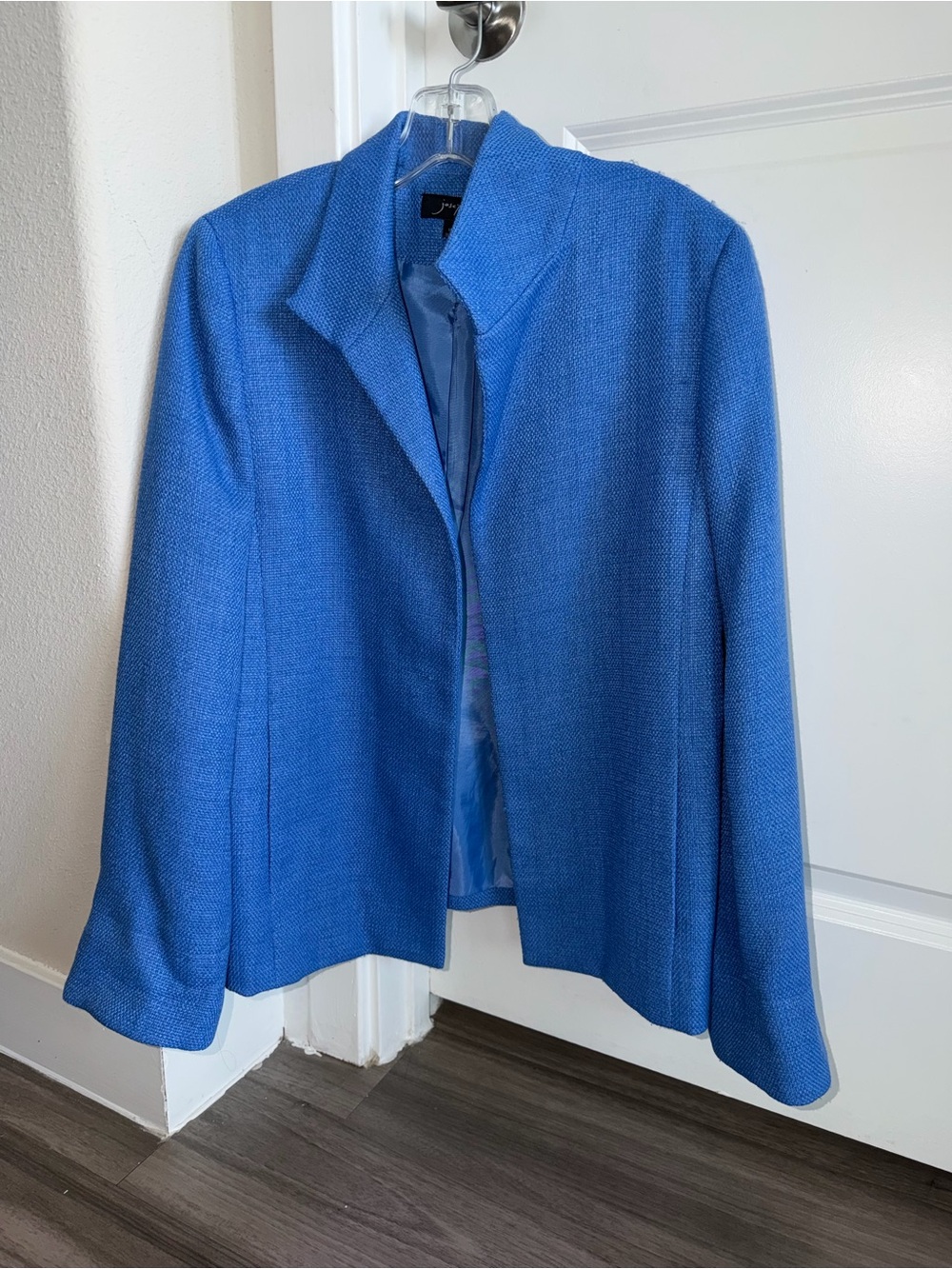 Classic Open-Front Women's Blue Jacket